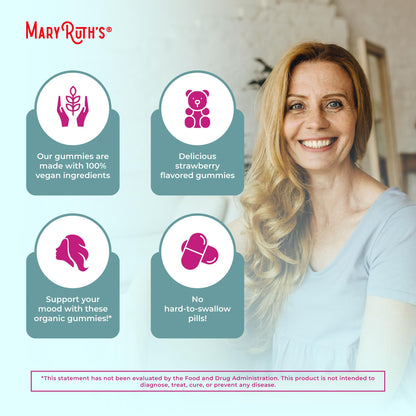 Organic Menopause Gummies by MaryRuth's | Menopause Supplements for Women | Mood Support | Hot Flash Relief | Maca Root | Black Cohosh | USDA Organic | Non-GMO | Vegan | 30 Servings - Maple Wellness Supplements