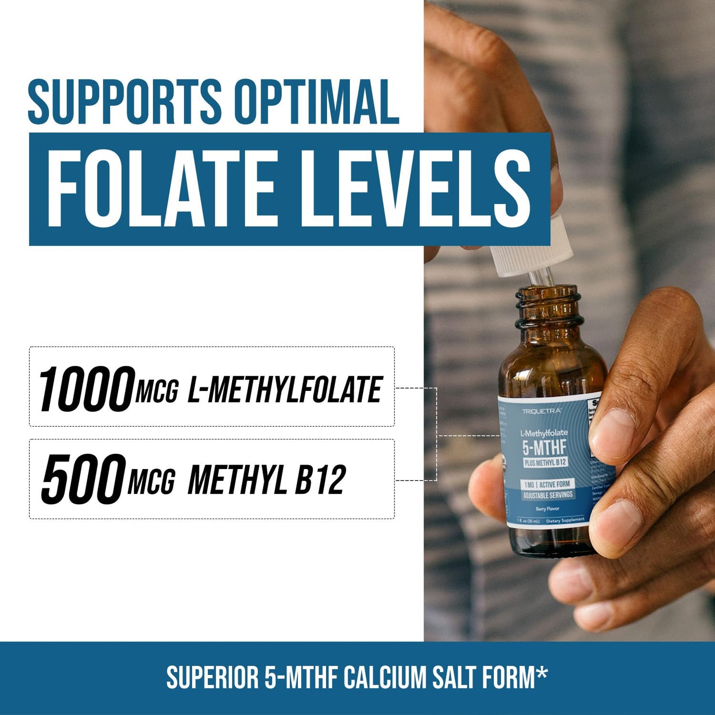 Organic Methyl Folate 1000 mcg + Methyl B12 Cofactor (300 Servings) – Metabolically Active 5-MTHF Form, Organic Berry Flavor - Maple Wellness Supplements