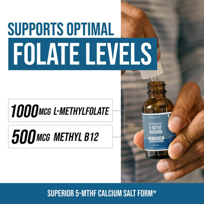 Organic Methyl Folate 1000 mcg + Methyl B12 Cofactor (300 Servings) – Metabolically Active 5-MTHF Form, Organic Berry Flavor - Maple Wellness Supplements