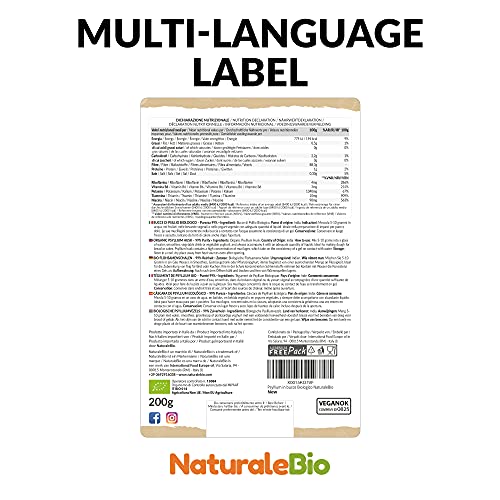 Organic Psyllium Husk - 99% Purity - 200g. Pure & Natural Psyllium Seed Husks - Maple Wellness Supplements