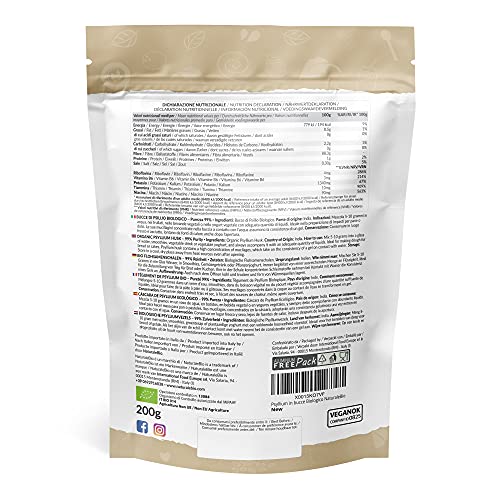 Organic Psyllium Husk - 99% Purity - 200g. Pure & Natural Psyllium Seed Husks - Maple Wellness Supplements