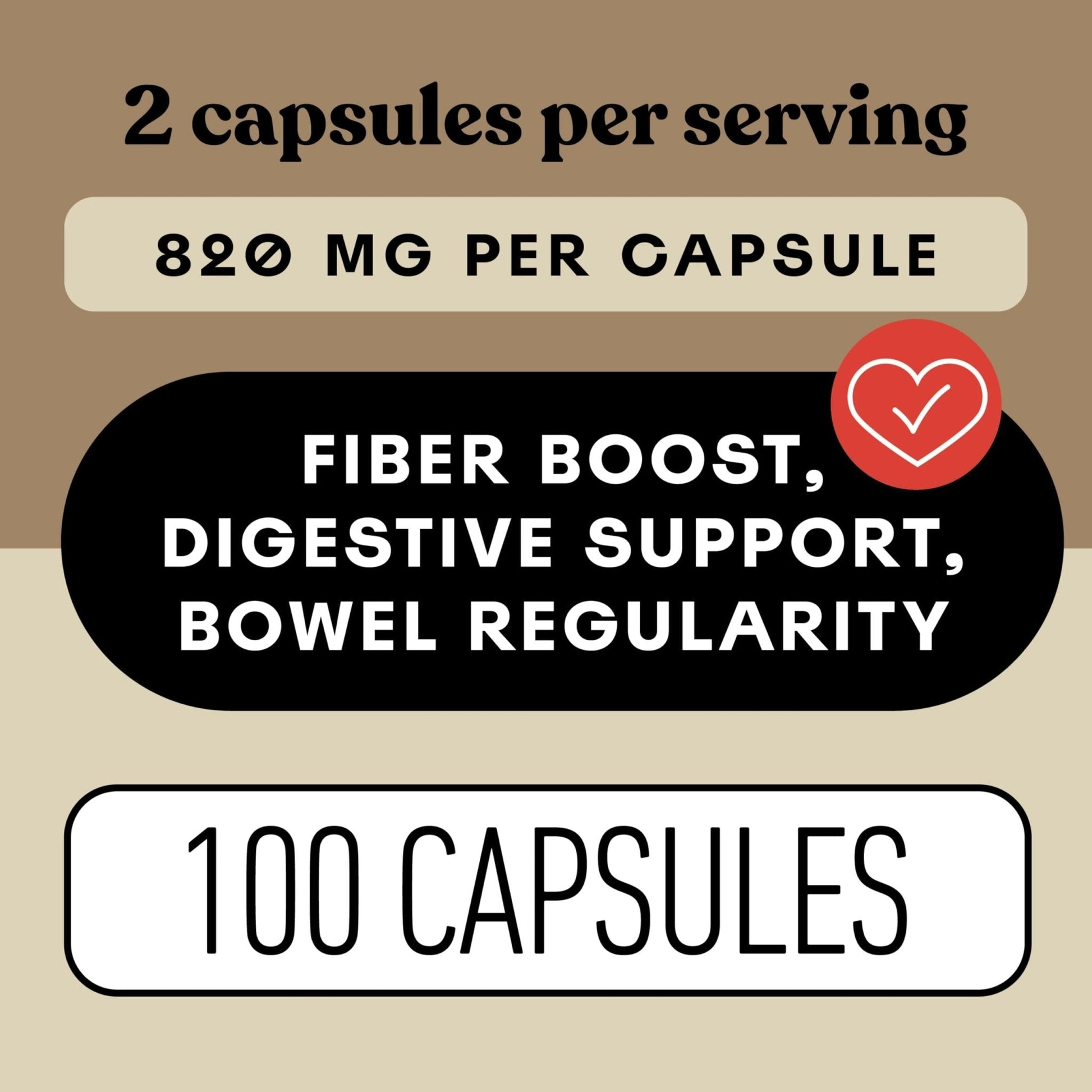 Organic Psyllium Husk Capsules 660mg - Fiber Caps Supplement, Psyllium Capsules for Digestive Regularity, Colon Cleanse Support, Unflavored Whole - Maple Wellness Supplements