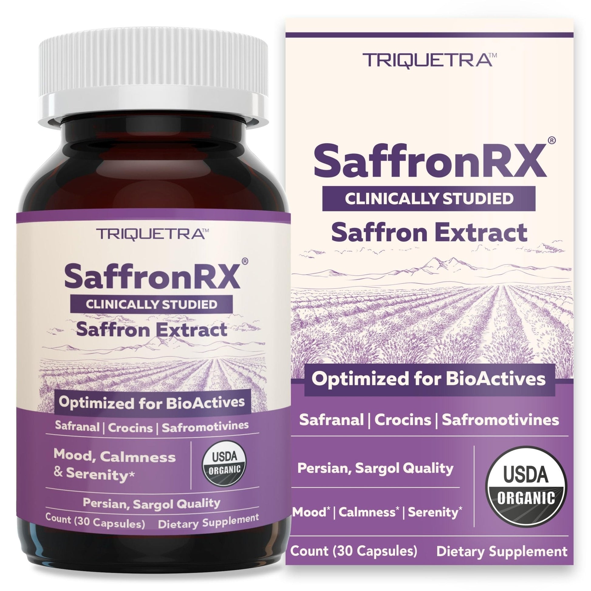 Organic Saffron Extract: Optimized Extract with Safromotivines, Safranal, and Crocins – Clinically Studied | Premium Persian Sargol Quality | Supports Mood, - Maple Wellness Supplements