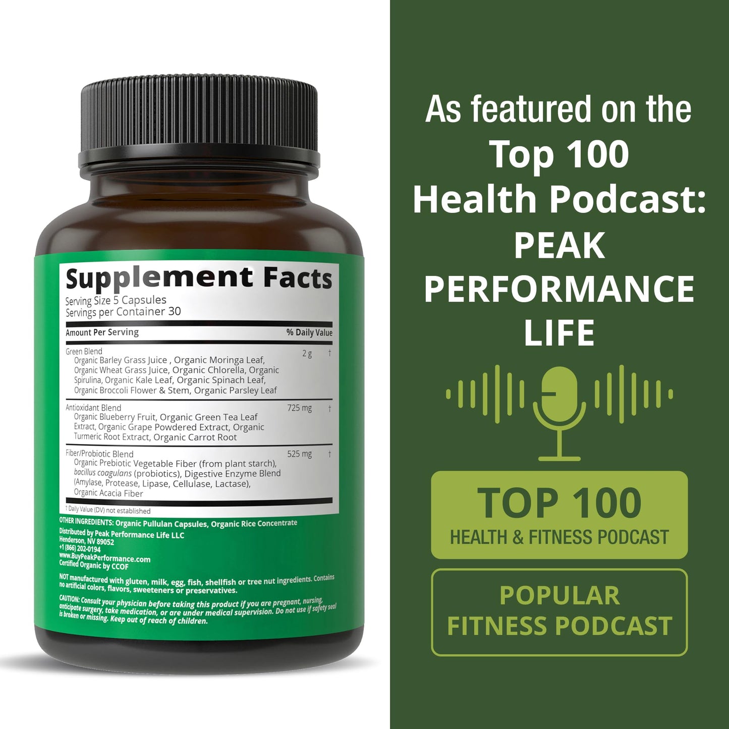 Organic Super Greens 150 Capsules - Green Juice Superfood Supplement with 25 All Natural Organic Ingredients. Max Energy and Detox Super Food Pills with Spirulina, Spinach, Kale, Turmeric, Probiotics - Maple Wellness Supplements