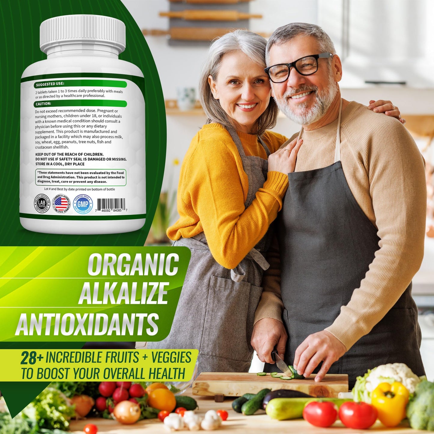 Organic Super Greens Capsules Superfood Fruit Veggie Supplement - 28 Powerful Natural - Maple Wellness Supplements