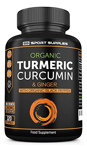Organic Turmeric Capsules High Strength and Black Pepper with Active Curcumin - Maple Wellness Supplements