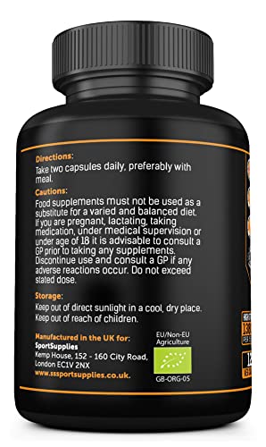 Organic Turmeric Capsules High Strength and Black Pepper with Active Curcumin - Maple Wellness Supplements