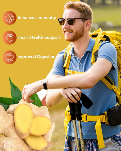 Organic Turmeric & Ginger Capsules - Turmeric Curcumin with Ginger & BioPerine, 95% Curcuminoids - Joint, Digestion, Immunity Support, Black Pepper Extract for Increased Absorption - Maple Wellness Supplements