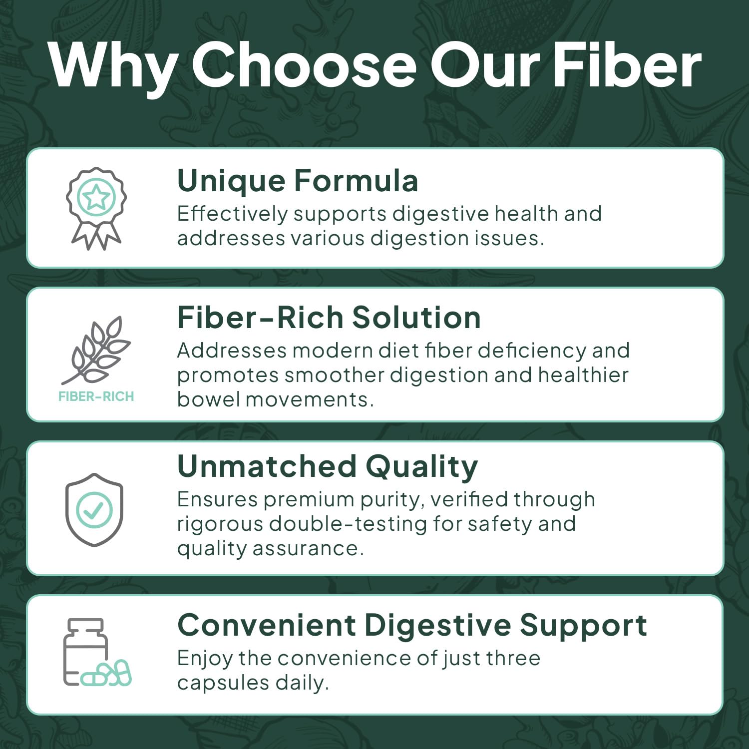 Organics Ocean Better Fiber - Daily Fiber Supplement - Soften Stool for Effortless Bowel Movements - with Psyllium Hulk and Slippery Elm - 90 Capsules - Maple Wellness Supplements