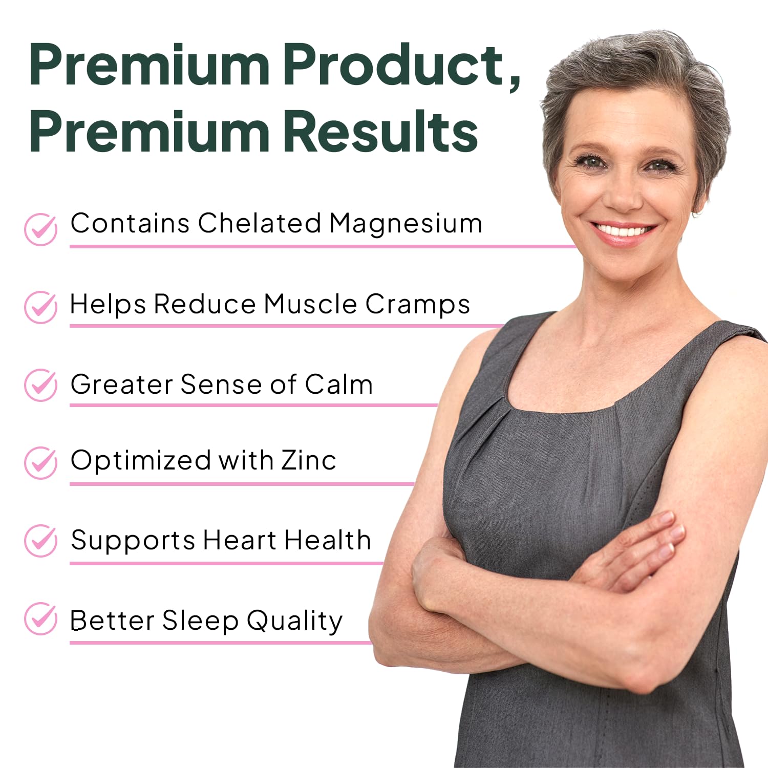 Organics Ocean Pure Magnesium Glycinate with Zinc - Maximum Strength Chelated Magnesium Supplement for Women and Men - Maple Wellness Supplements