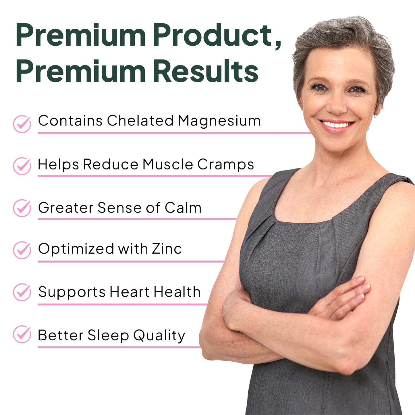 Organics Ocean Pure Magnesium Glycinate with Zinc - Maximum Strength Chelated Magnesium Supplement for Women and Men for Muscle Cramps and Sleep Support - 3 Bottles - Maple Wellness Supplements
