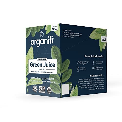 Organifi: GO Packs - Green Juice - Organic Superfood Supplement Powder - 30 Count - Maple Wellness Supplements