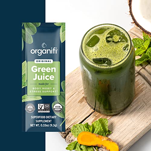 Organifi: GO Packs - Green Juice - Organic Superfood Supplement Powder - 30 Count - Maple Wellness Supplements