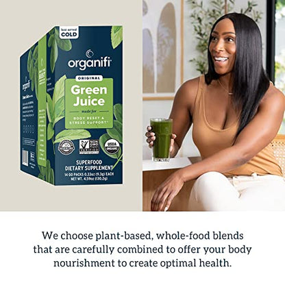 Organifi: GO Packs - Green Juice - Organic Superfood Supplement Powder - 30 Count - Maple Wellness Supplements