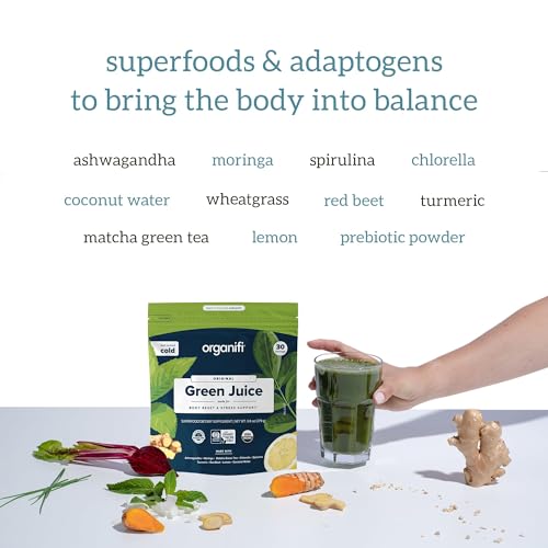 Organifi Green Juice - Organic Superfood Powder - 180-Day Supply - Organic Vegan Green - Maple Wellness Supplements