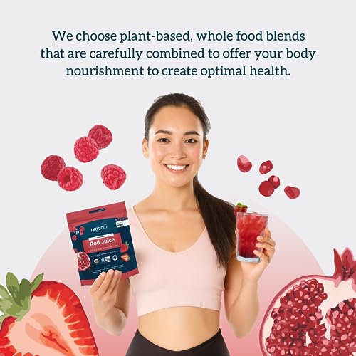 Organifi Red Juice - Vegan Energy Powder - Berry-Flavored Adaptogen Drink - Caffeine - Maple Wellness Supplements
