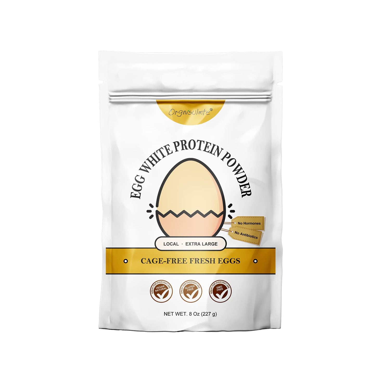 Orgnisulmte Egg White Protein Powder 8 Oz, Pasteurized Dried Egg Whites Protein, Gluten-Free, Non-GMO, Unflavored, Free Range High Whip for Baking, Desserts 227g - Maple Wellness Supplements