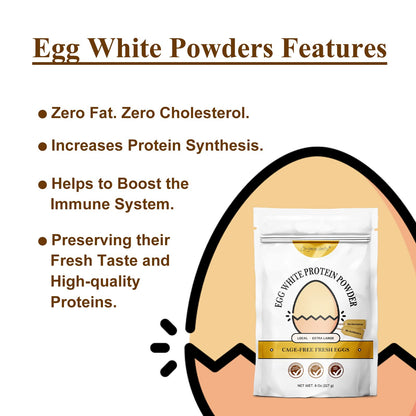 Orgnisulmte Egg White Protein Powder 8 Oz, Pasteurized Dried Egg Whites Protein, Gluten-Free, Non-GMO, Unflavored, Free Range High Whip for Baking, Desserts 227g - Maple Wellness Supplements