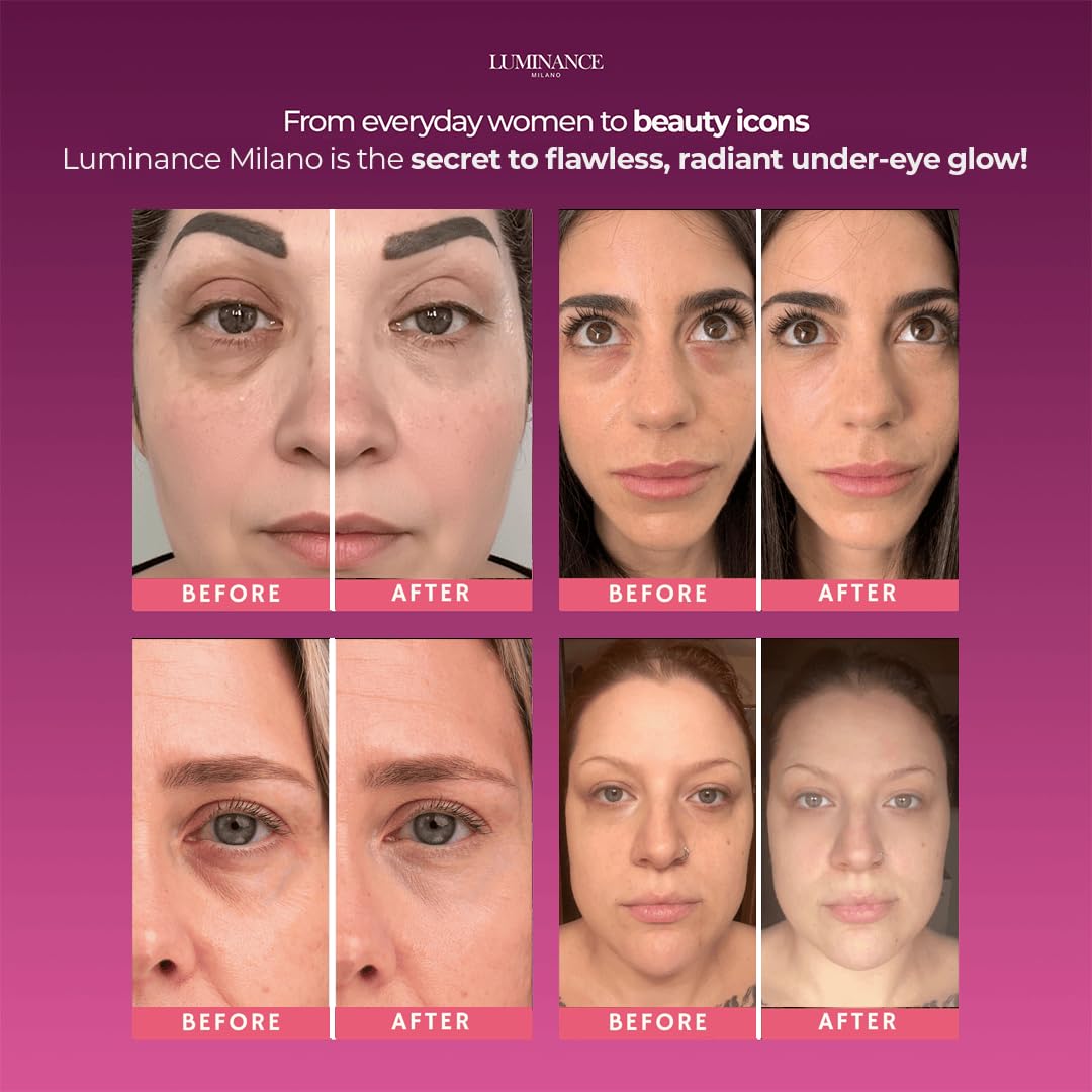 Original Luminance Milano Under Eye Brightener Pink – Lightweight Pink Under Eye Corrector for Dark Circles and Fine Lines – Vegan Concealer Brightener for Tired Eyes – Natural Radiant Finish - Maple Wellness Supplements