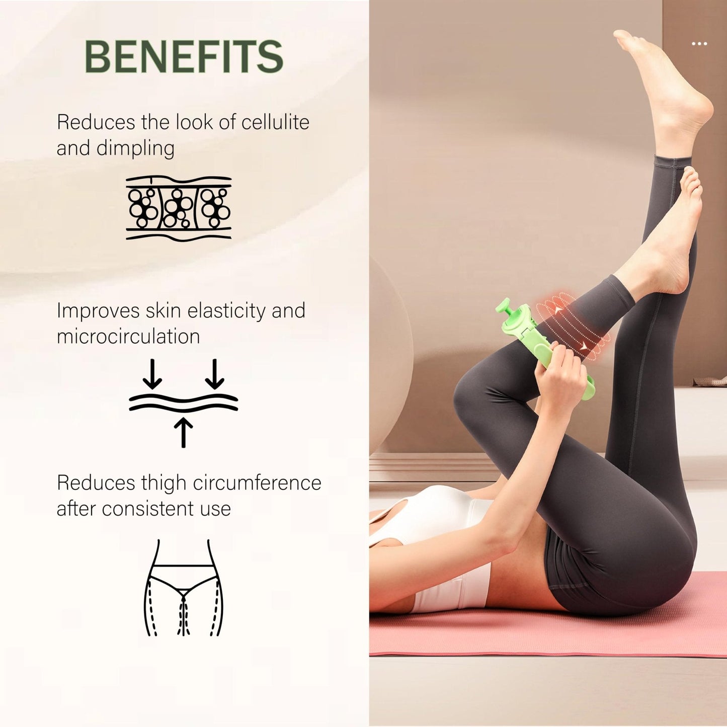 Osmibe Cellulite Manual Massager - Lymphatic Drainage Massager with Detachable Handles - Reduce Cellulite and Stretch Marks on Legs and Body - Maple Wellness Supplements