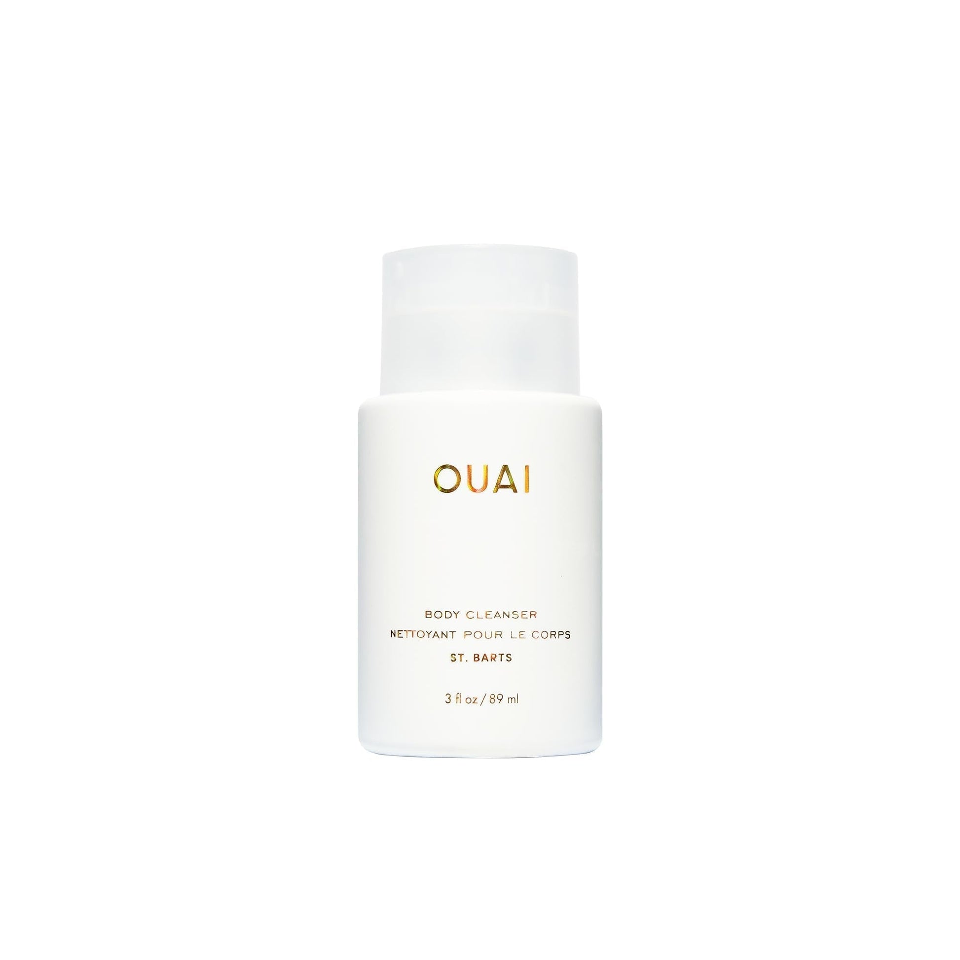 OUAI Body Cleanser, St. Barts Travel Size - Foaming Body Wash with Jojoba Oil & Rosehip Oil to Hydrate, Balance & Soften Skin - Paraben, Phthalate & Sulfate Free Skin Care Products (3 fl oz) - Maple Wellness Supplements