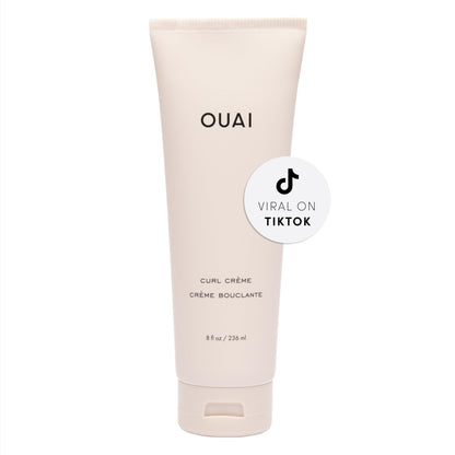 OUAI Curl Cream - Curl Defining Cream with Chia & Linseed Oil - Enhances Definition, Hydration & Shine - Tames Frizz & Protects from Humidity - Silicone-Free Curly Hair Products for Women (8 oz) - Maple Wellness Supplements