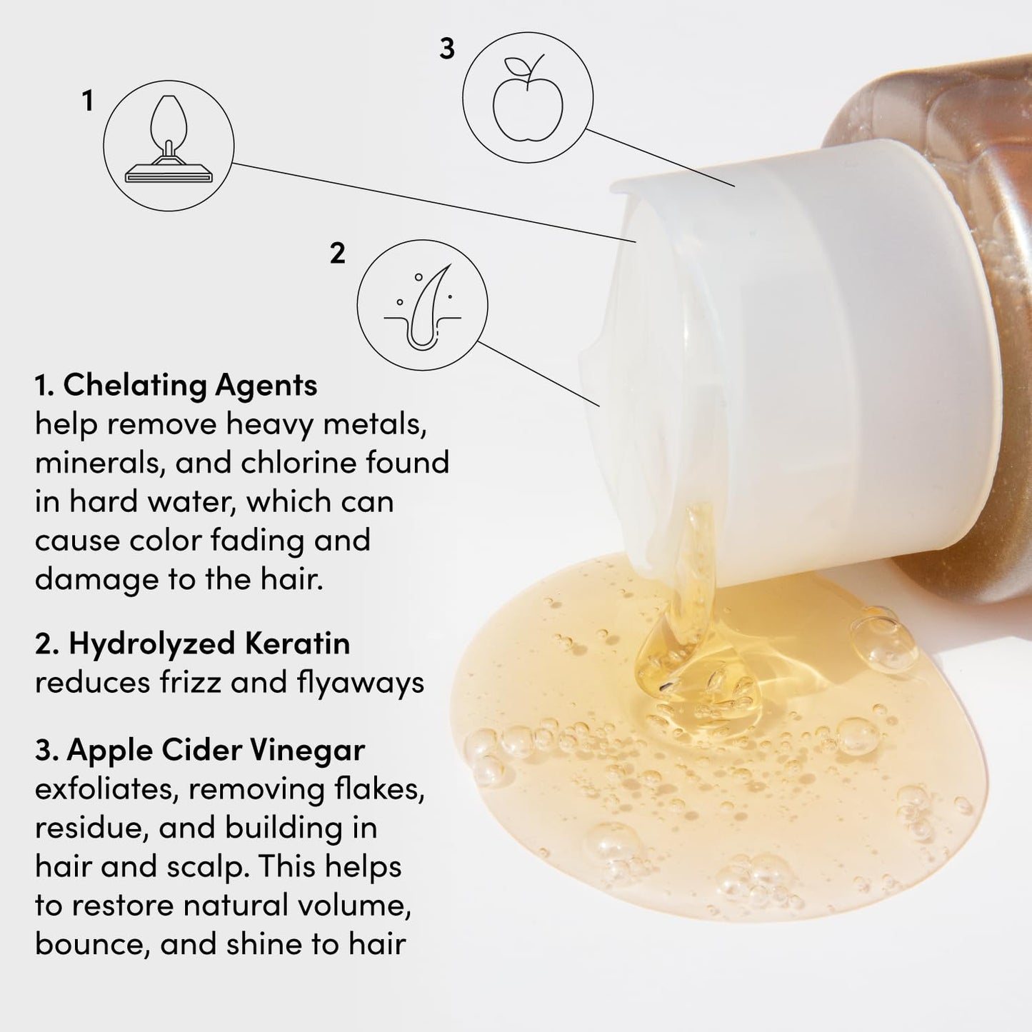 OUAI Detox Shampoo Refill - Clarifying Shampoo for Build Up, Dirt, Oil, Product and Hard Water - Apple Cider Vinegar & Keratin for Clean, Refreshed Hair - Sulfate-Free Hair Care (32 oz) - Maple Wellness Supplements