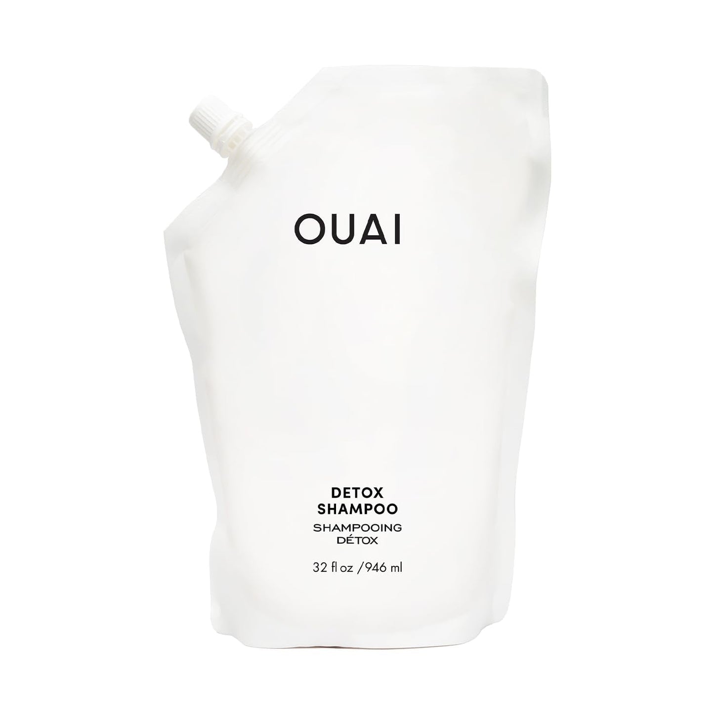 OUAI Detox Shampoo Refill - Clarifying Shampoo for Build Up, Dirt, Oil, Product and Hard Water - Apple Cider Vinegar & Keratin for Clean, Refreshed Hair - Sulfate-Free Hair Care (32 oz) - Maple Wellness Supplements