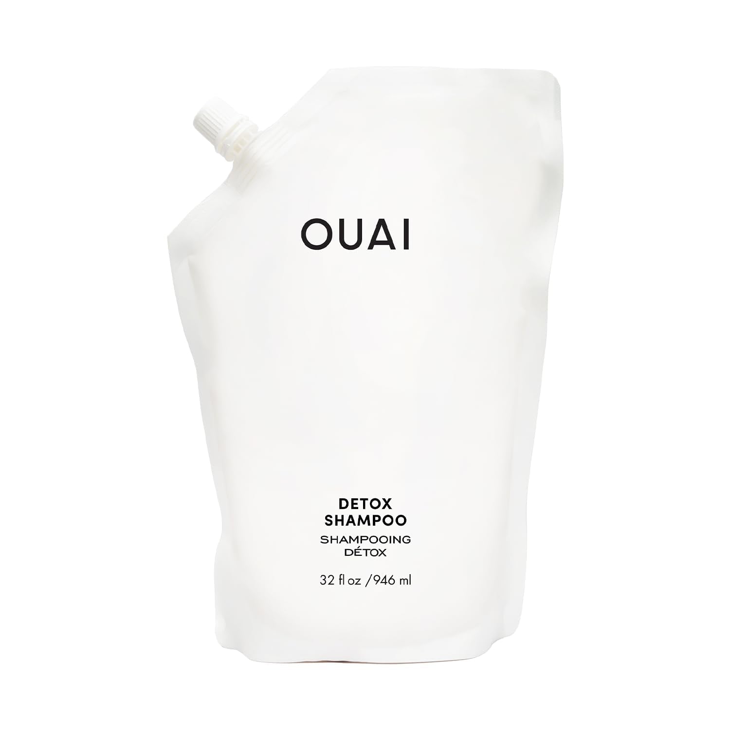 OUAI Detox Shampoo Refill - Clarifying Shampoo for Build Up, Dirt, Oil, Product and Hard Water - Apple Cider Vinegar & Keratin for Clean, Refreshed Hair - Sulfate-Free Hair Care (32 oz) - Maple Wellness Supplements