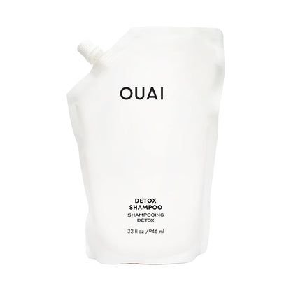 OUAI Detox Shampoo Refill - Clarifying Shampoo for Build Up, Dirt, Oil, Product and Hard Water - Apple Cider Vinegar & Keratin for Clean, Refreshed Hair - Sulfate-Free Hair Care (32 oz) - Maple Wellness Supplements