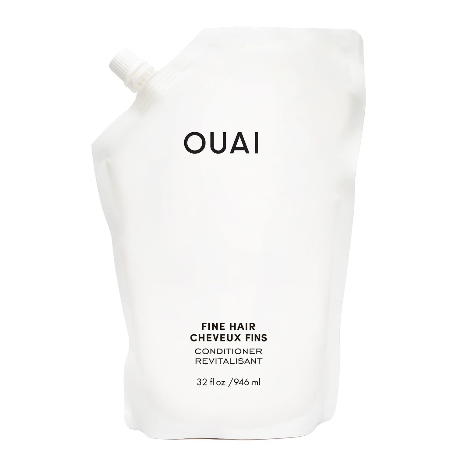OUAI Fine Hair Conditioner Refill - Volumizing Conditioner Made with Keratin, Biotin and Chia Seed Oil - Adds Softness, Bounce and Volume - Free from Parabens, Sulfates, and Phthalates (32 Oz) - Maple Wellness Supplements