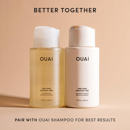 OUAI Fine Hair Conditioner Travel Size - Volumizing Conditioner for Fine Hair with Keratin, Biotin & Chia Seed Oil - Adds Softness, Bounce & Volume - Free from Parabens, Sulfates & Phthalates (3 Oz) - Maple Wellness Supplements