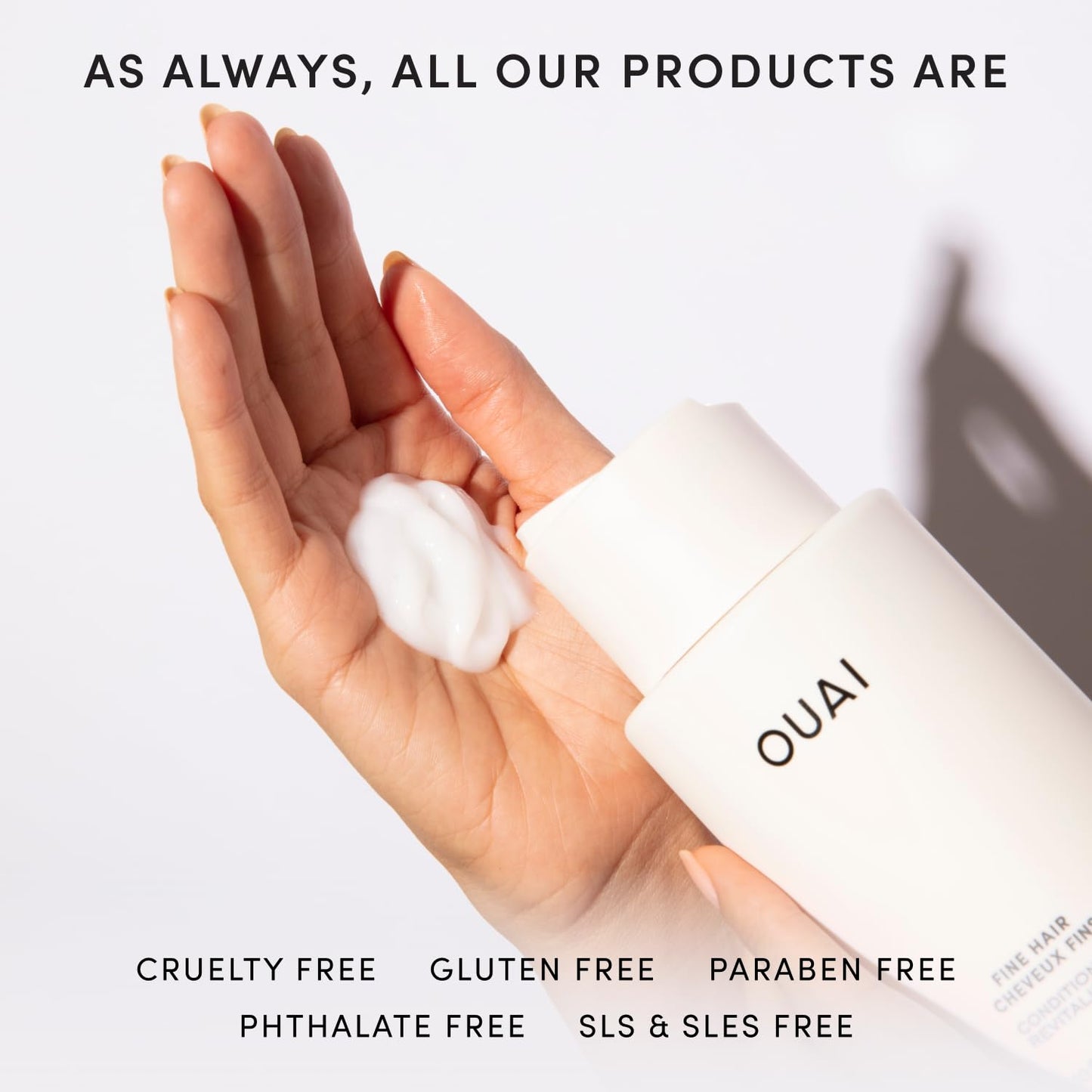 OUAI Fine Hair Conditioner - Volumizing Conditioner for Fine Hair Made with Keratin, Biotin and Chia Seed Oil - Adds Softness, Bounce and Volume - Free from Parabens, Sulfates, and Phthalates (10 Oz) - Maple Wellness Supplements