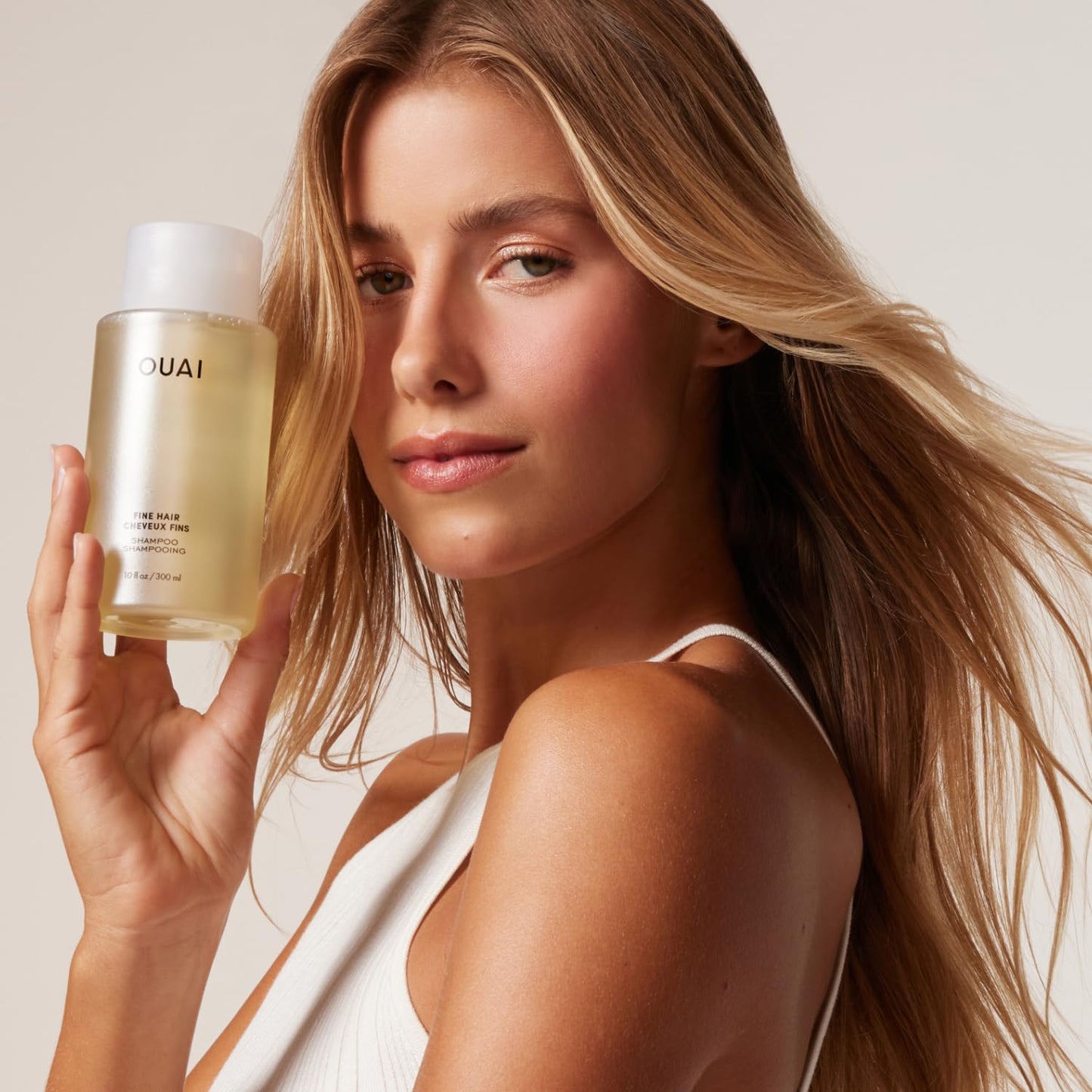 OUAI Fine Hair Shampoo - Volumizing Shampoo for Fine, Flat Strands - Made with Biotin, Keratin & Chia Seed Oil - Strengthens, Nourishes & Thickens - Color-Safe & Sulfate Free Hair Care (10 Fl oz) - Maple Wellness Supplements