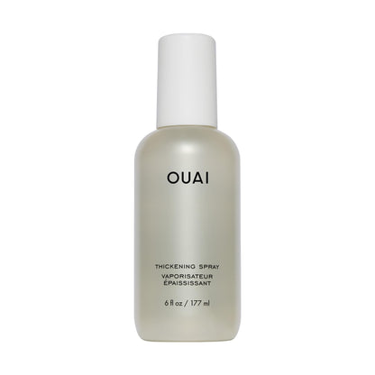 OUAI Hair Thickening Spray - Thickening & Volumizing Spray for Instantly Thicker, Fuller-Looking Hair - Protects, Strengthens & Repairs with Amaranth Peptide & Amino Acids (6 Fl Oz) - Maple Wellness Supplements