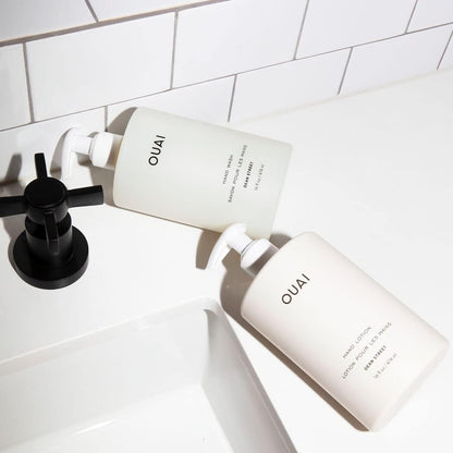OUAI Hand Wash and Hand Lotion Set, Dean Street Scent - Moisturizes and Exfoliates with Daily Use - Made with Jojoba Esters, Avocado & Rosehip Oils (16 Fl Oz Each) - Maple Wellness Supplements