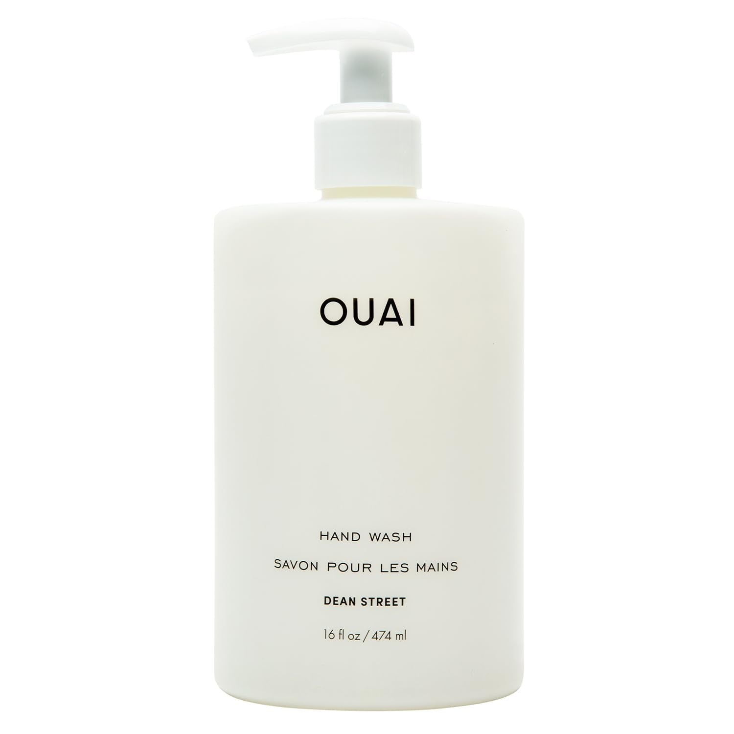 OUAI Hand Wash, Dean Street - Liquid Hand Soap with Jojoba, Avocado, & Rose Hip Oil for Replenished Skin - Gentle Exfoliating Kitchen & Bathroom Soap (16 Fl Oz) - Maple Wellness Supplements