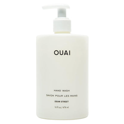 OUAI Hand Wash, Dean Street - Liquid Hand Soap with Jojoba, Avocado, & Rose Hip Oil for Replenished Skin - Gentle Exfoliating Kitchen & Bathroom Soap (16 Fl Oz) - Maple Wellness Supplements