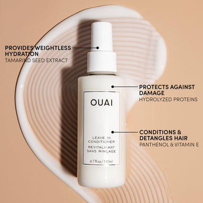 OUAI Leave In Conditioner & Heat Protectant for Hair - Prep Hair for Styling or Use as Detangling Spray to Fight Frizz & Flyaways - No Parabens, Sulfates or Phthalates (4.7 oz) - Maple Wellness Supplements