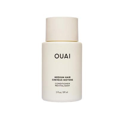 OUAI Medium Conditioner Travel Size - Hydrating Hair Conditioner with Coconut Oil, Babassu Oil, and Keratin - Strengthens, Repairs and Adds Shine - Paraben and Phthalate Free Hair Care Products (3 Oz) - Maple Wellness Supplements