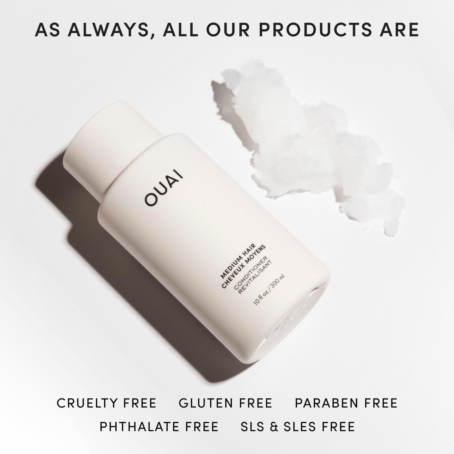 OUAI Medium Conditioner Travel Size - Hydrating Hair Conditioner with Coconut Oil, Babassu Oil, and Keratin - Strengthens, Repairs and Adds Shine - Paraben and Phthalate Free Hair Care Products (3 Oz) - Maple Wellness Supplements