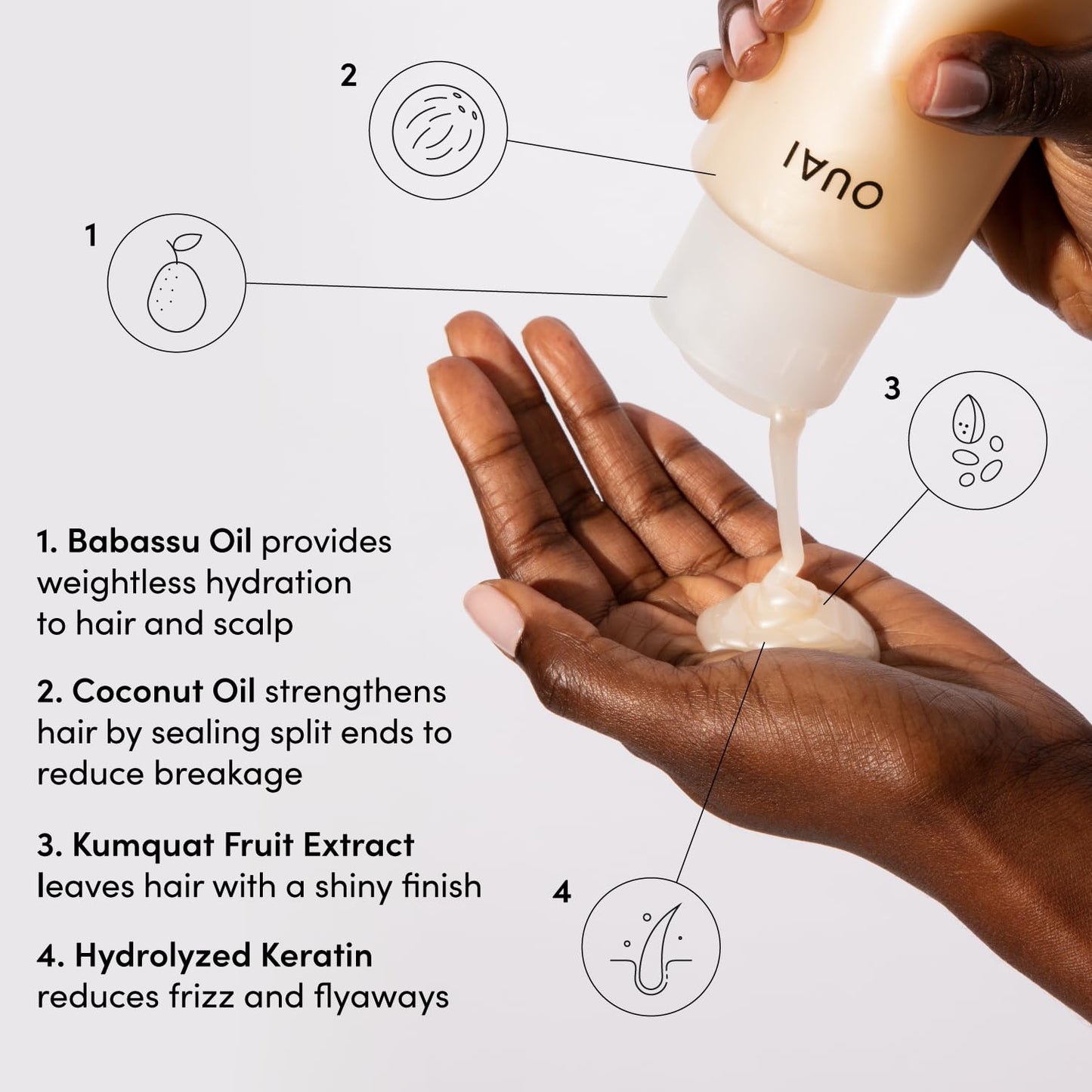 OUAI Medium Hair Shampoo and Conditioner Set - Sulfate-Free Shampoo and Conditioner for Women & Men - Made with Keratin, Shea Butter & Avocado Oil - Free of Parabens & Phthalates (10 Fl Oz) - Maple Wellness Supplements
