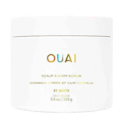 OUAI Scalp & Body Scrub, St. Barts - Exfoliating Body Scrub with Sugar & Coconut Oil Blend for Smooth, Moisturized Skin - Gentle Scalp Exfoliator for Removing Product Build Up (8.8 Oz) - Maple Wellness Supplements
