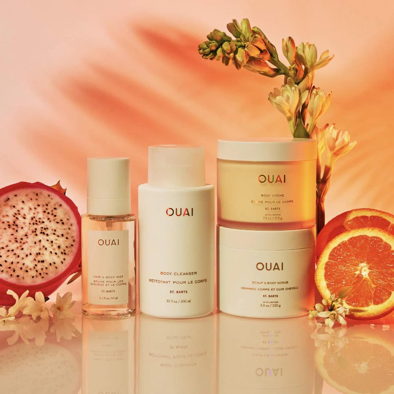OUAI St. Barts Hair and Body Mist - Tropical-Scented Hair Perfume and Body Spray - Notes of Dragonfruit, Orange Blossom, Tuberose & Musk (3.3 Fl Oz) - Maple Wellness Supplements