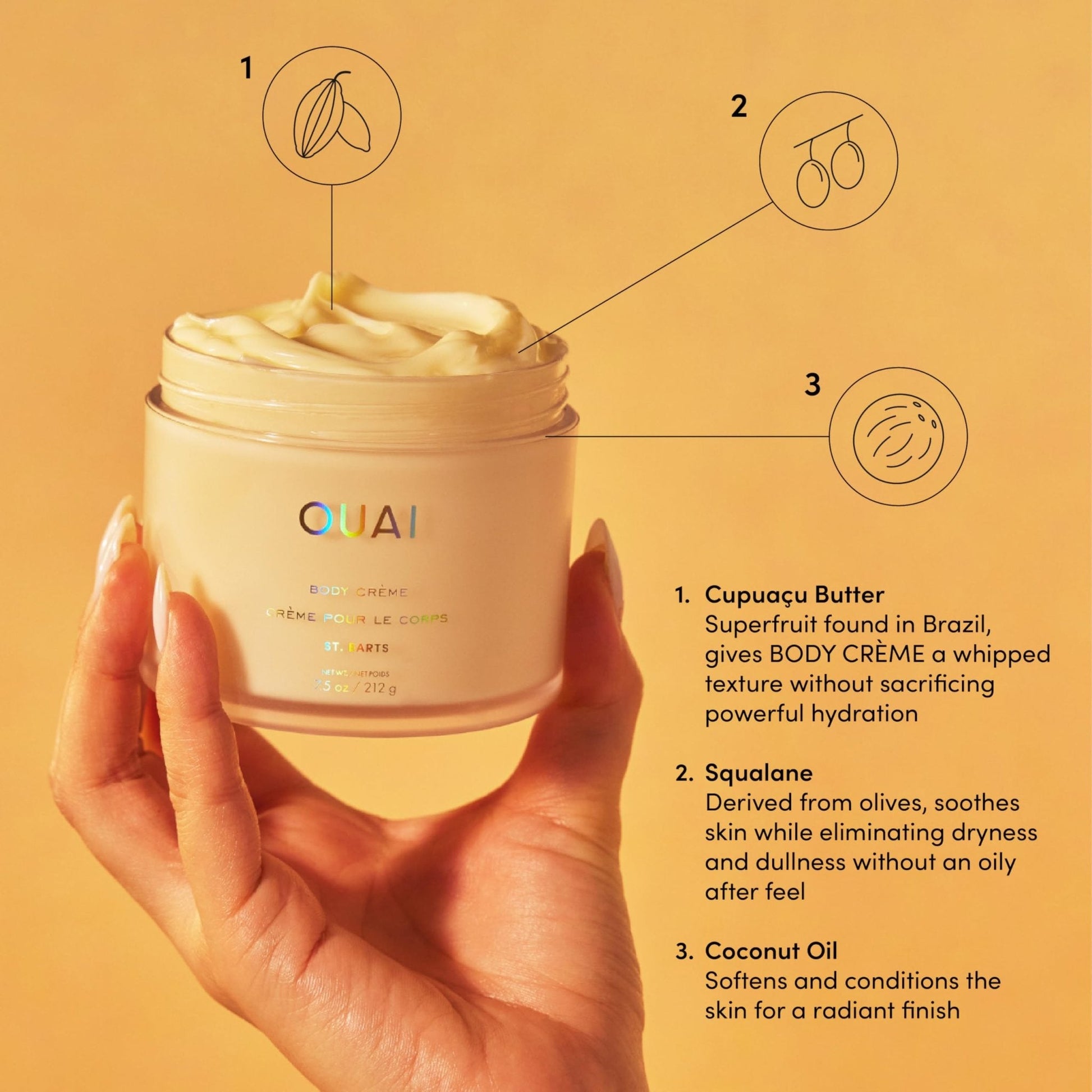 OUAI St. Barts Hair & Body Gift Set - Tropical-Scented Body Care for Women & Men - Includes Full Size Hydrating Body Cream & Deluxe Hair and Body Mist (2 Count) - Maple Wellness Supplements