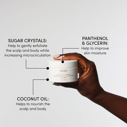 OUAI St. Barts Travel Bundle - Includes Travel Size Scalp & Body Scrub, Foaming Shower Gel, Hydrating Cream, and Hair & Body Mist (4 Count, 3.4 Oz/3.4 Oz/3 Oz/3.3 Oz) - Maple Wellness Supplements
