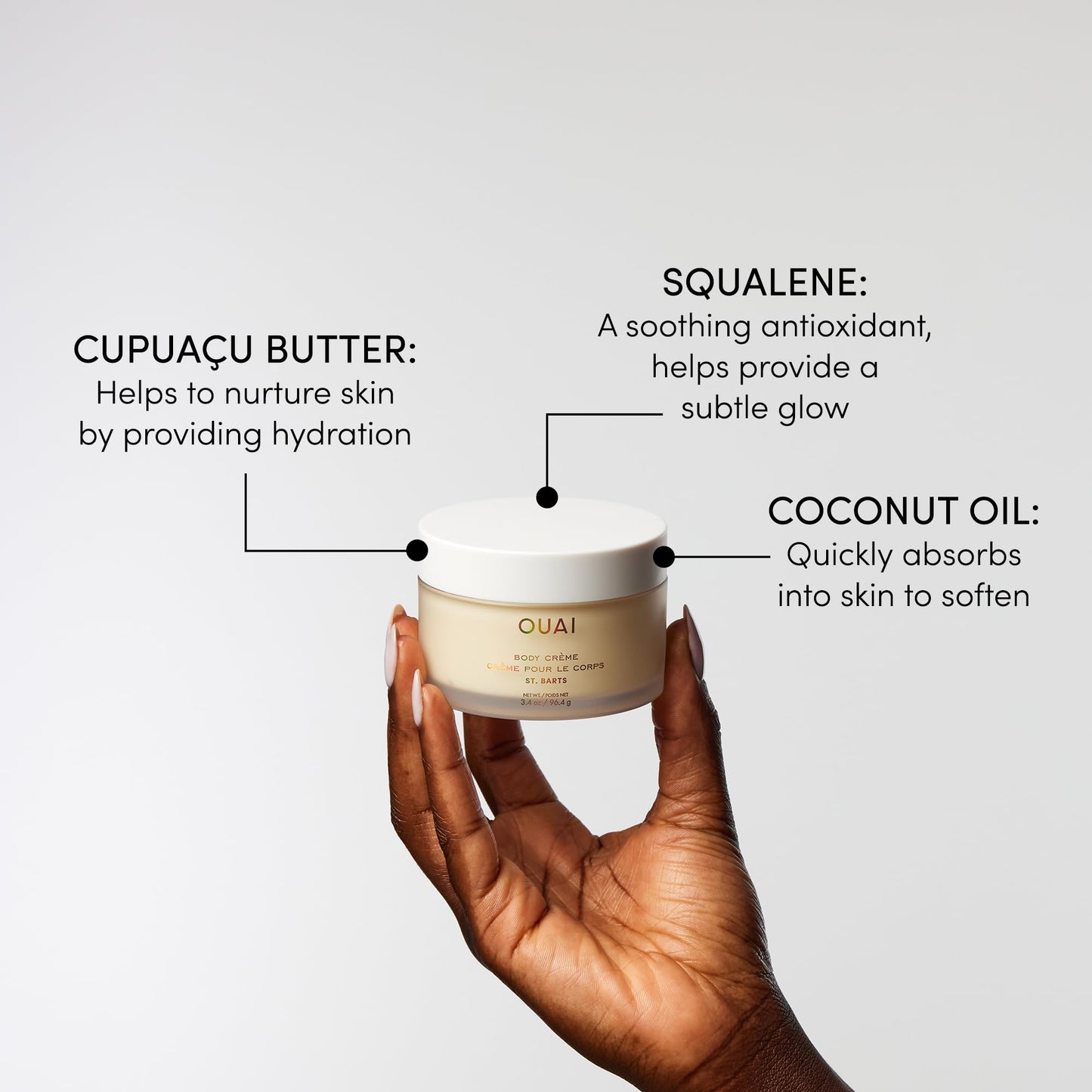 OUAI St. Barts Travel Bundle - Includes Travel Size Scalp & Body Scrub, Foaming Shower Gel, Hydrating Cream, and Hair & Body Mist (4 Count, 3.4 Oz/3.4 Oz/3 Oz/3.3 Oz) - Maple Wellness Supplements