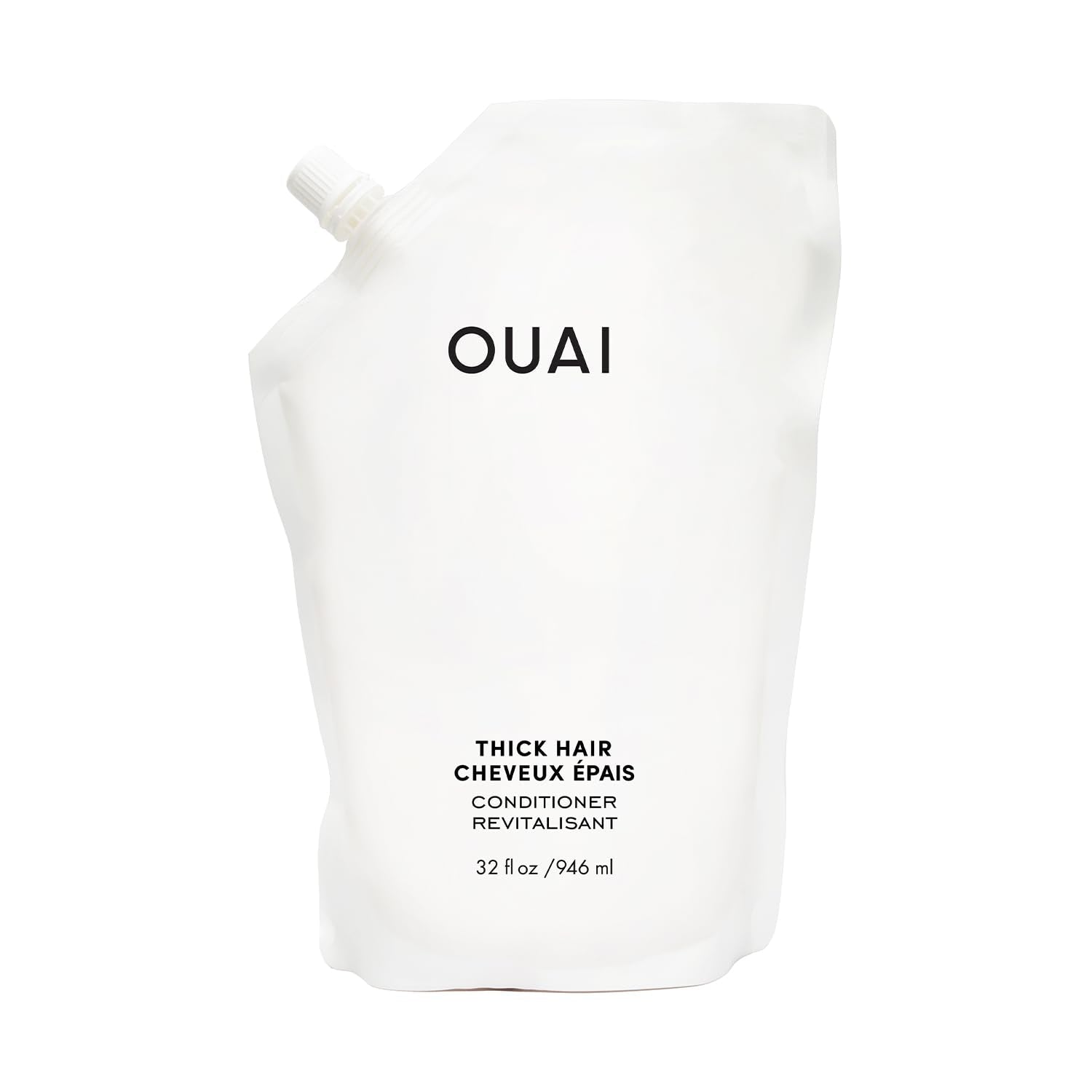 OUAI Thick Hair Conditioner Refill - Moisturizing Conditioner for Dry, Frizzy Hair - Keratin, Marshmallow Root, Shea Butter and Avocado Oil - Paraben, Phthalate & Sulfate Free (32 Oz) - Maple Wellness Supplements