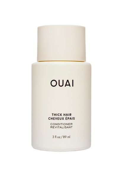 OUAI Thick Hair Conditioner Travel Size - Moisturizing Conditioner for Dry, Frizzy Hair - Keratin, Marshmallow Root, Shea Butter and Avocado Oil - Paraben, Phthalate and Sulfate Free (3 Oz) - Maple Wellness Supplements