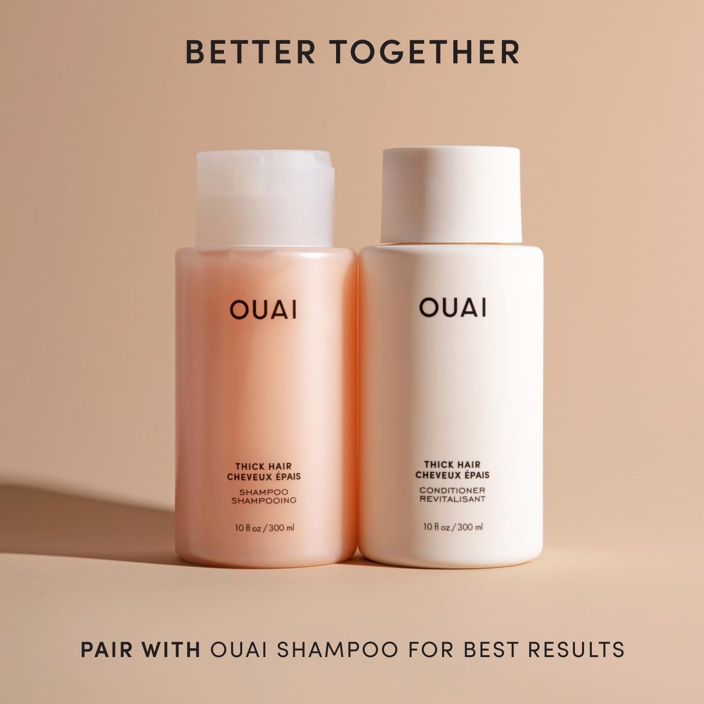 OUAI Thick Hair Conditioner Travel Size - Moisturizing Conditioner for Dry, Frizzy Hair - Keratin, Marshmallow Root, Shea Butter and Avocado Oil - Paraben, Phthalate and Sulfate Free (3 Oz) - Maple Wellness Supplements